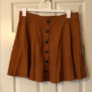Burnt Orange Button-Front Women's Skirt